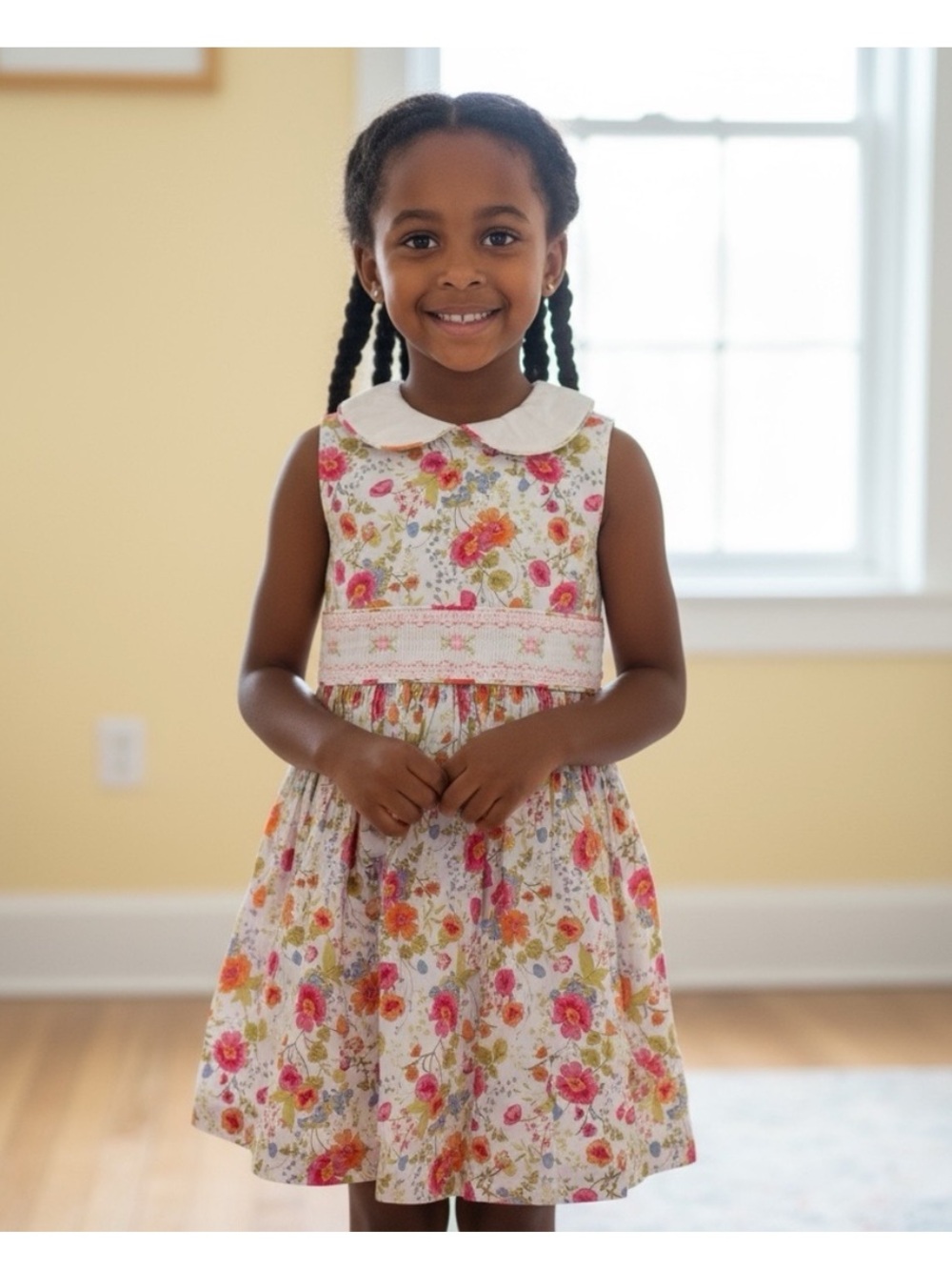 NWT Bonnie Jean Floral Smocked Dress Girls 6X